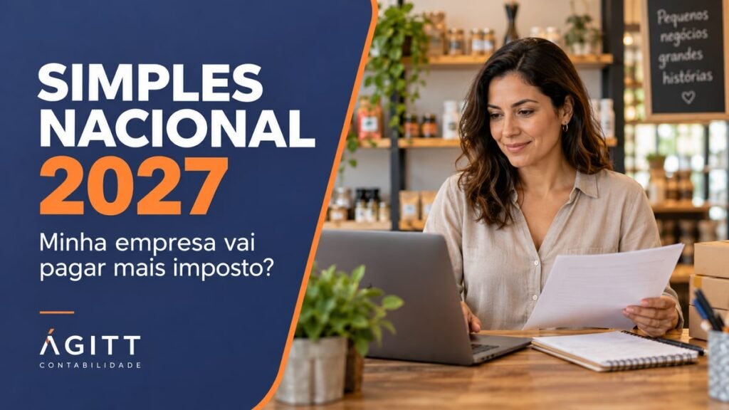 Simples Nacional 2027: empresária analisa as contas de sua loja e os efeitos da reforma tributária.